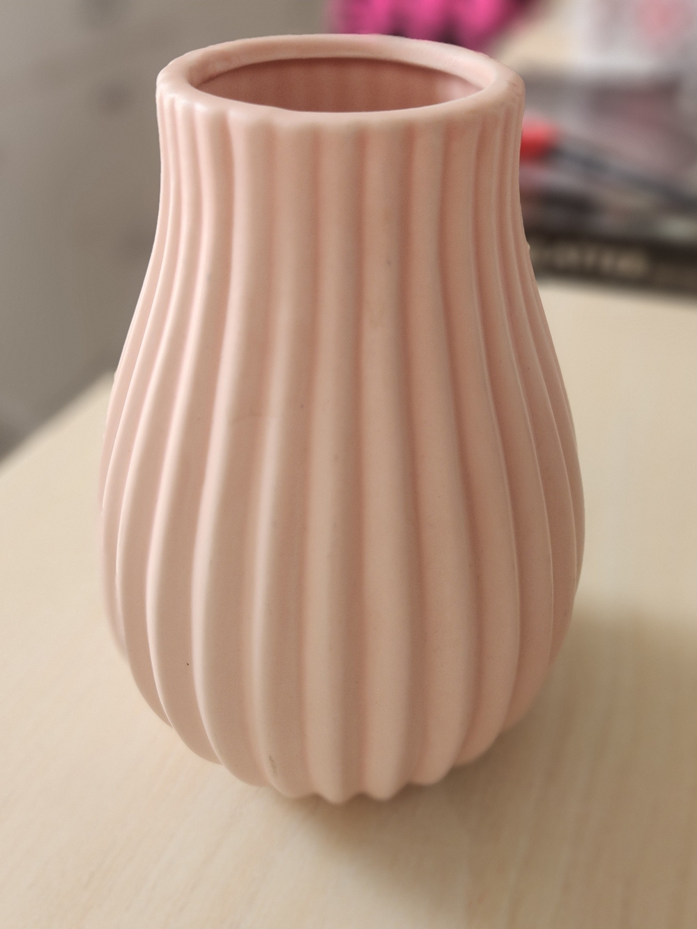 Target Blush Pink Ribbed Ceramic Vase